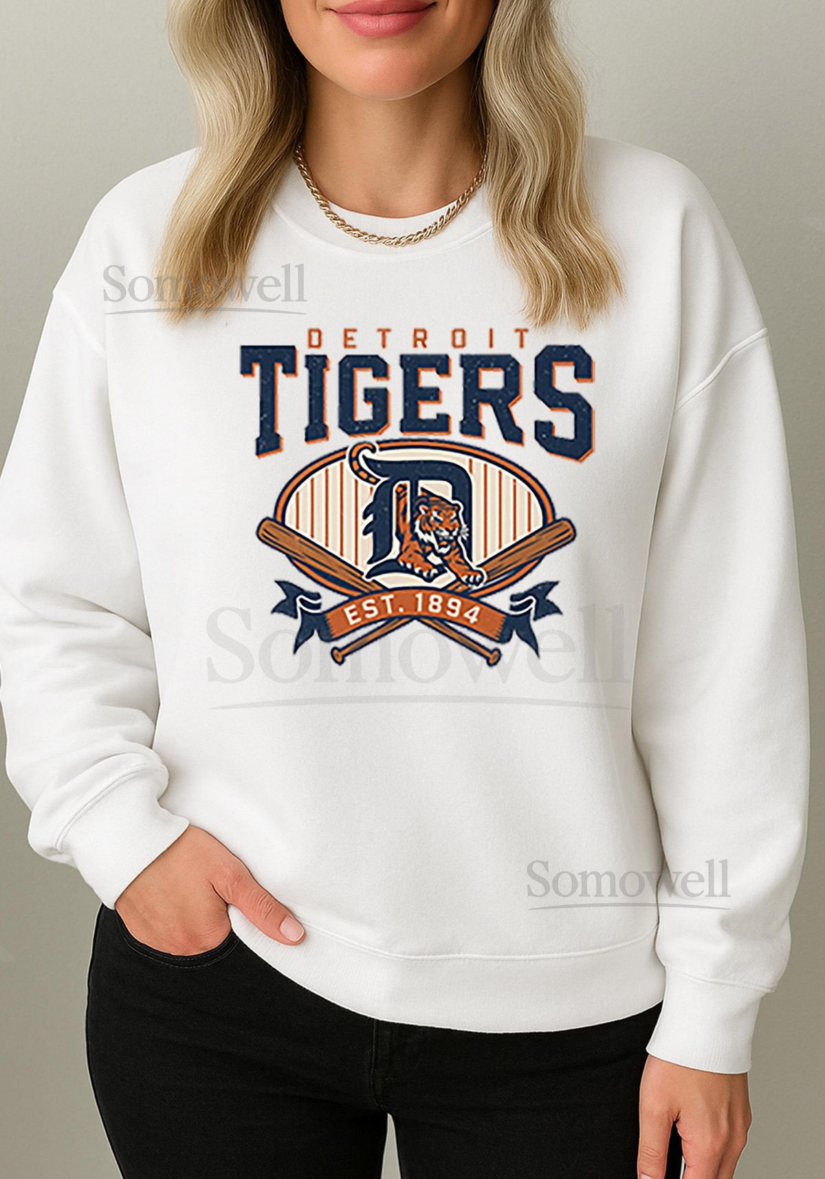 Detroit Sweatshirt - Detroit Tigers - Detroit Michigan Shirt - Detroit Long Sleeve Crewneck - Unisex Sweatshirt_224