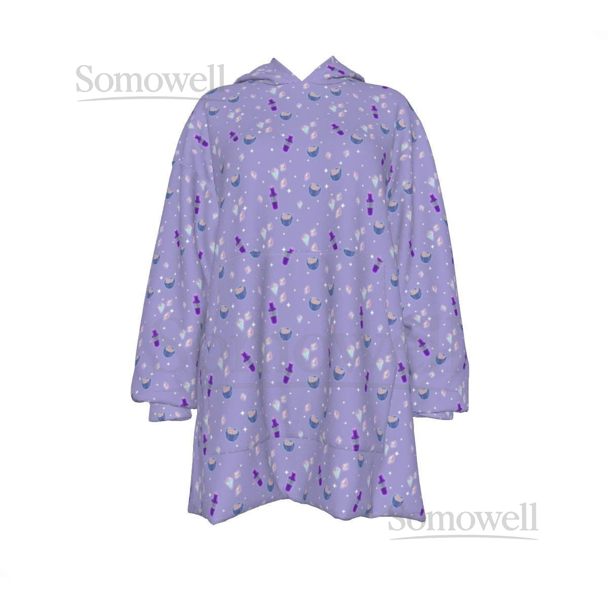 Skooma Hoodie Blanket Oversize Snuggle Sherpa Wearable Blanket Moon Sugar and Soul Gems Pajama Gamer Gift_75