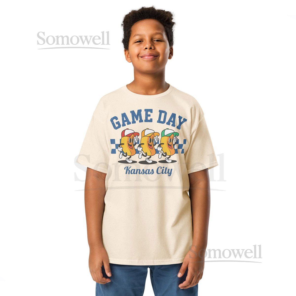 Youth Hot Dog Derby Royals Short Sleeve T-Shirt Gildan Tee Kansas City Baseball Kids KC gear Game Day Boys Girls Crown Town fun_969