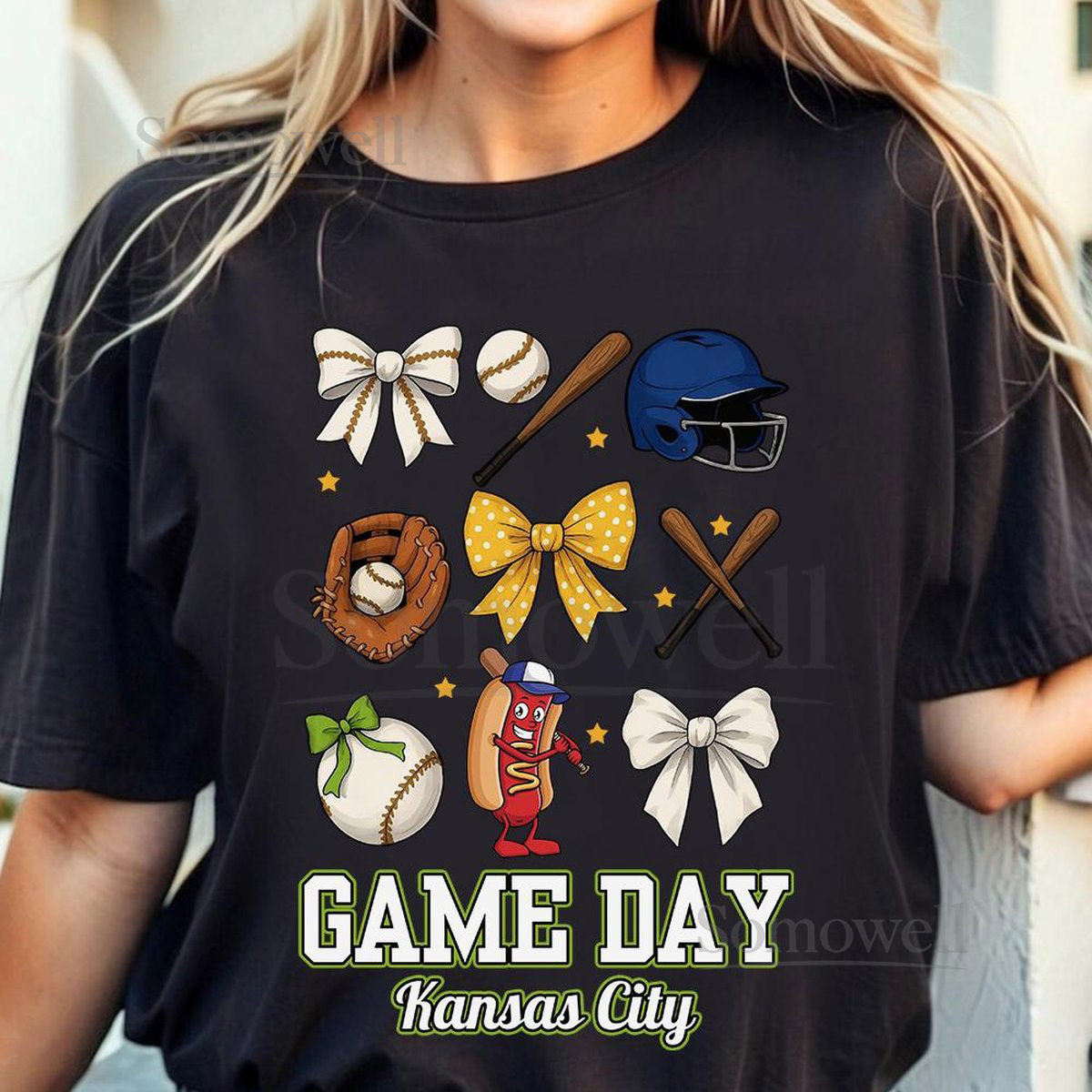 Baseball Hot Dog Shirt Royal Blue White Game Day Tee_27