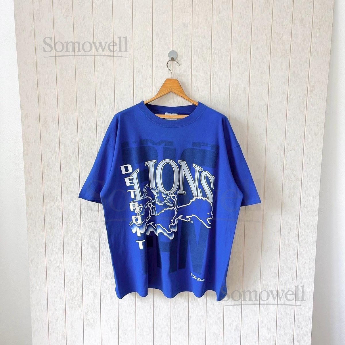Vintage 90s Detroit Lions T-Shirt NFL Football Tee Size XL_696