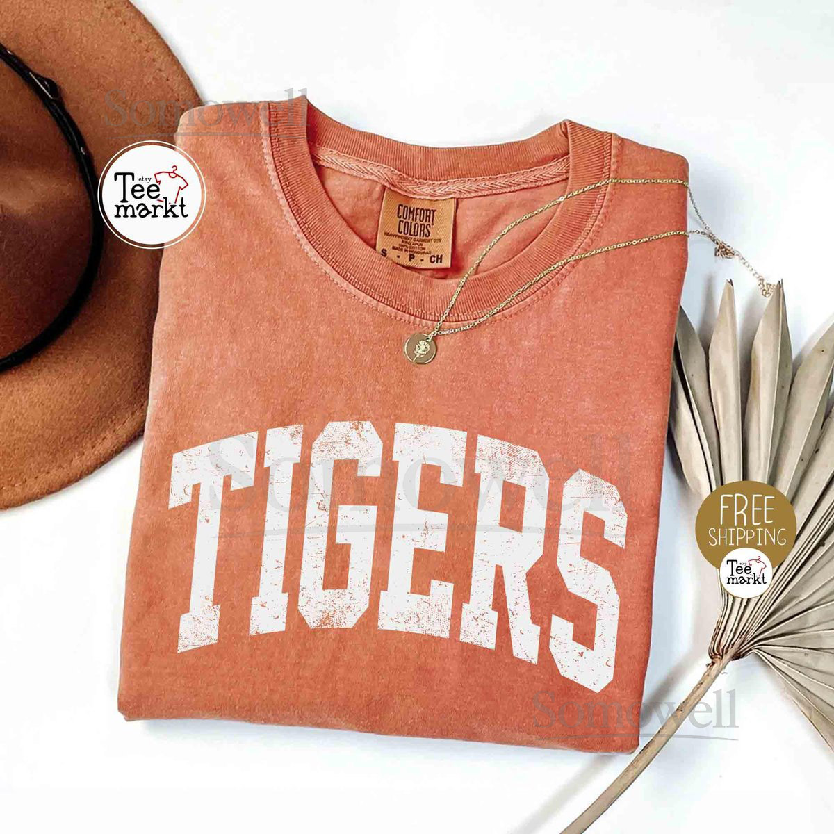 Vintage Tigers Shirt Comfort Colors Tigers Game Day shirt College Spirit Tiger Mascot shirt Teacher Gameday shirt Tailgate Football Mama_941