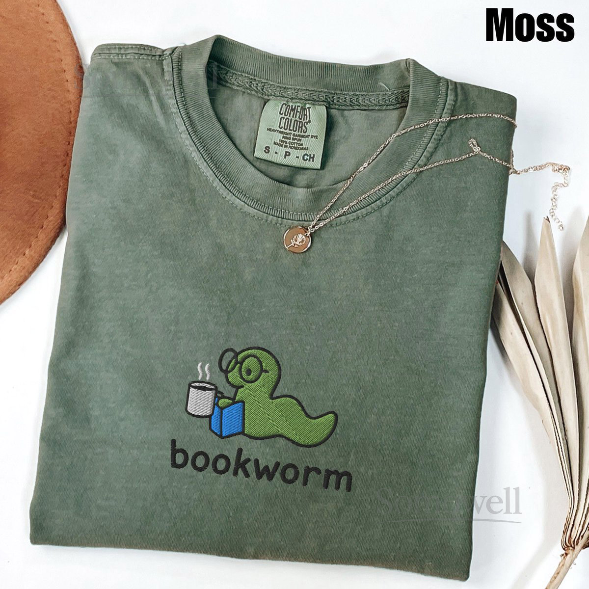 Bookworm Embroidered Comfort Colors Tee Cute Shirt for Readers Book Lover Gift Bookish Shirt Aesthetic Bookworm T-Shirt Reading Shirt_7