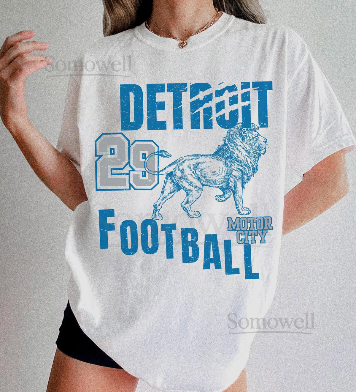 Detroit Football T-Shirt Comfort Colors Vintage Style Tee_156