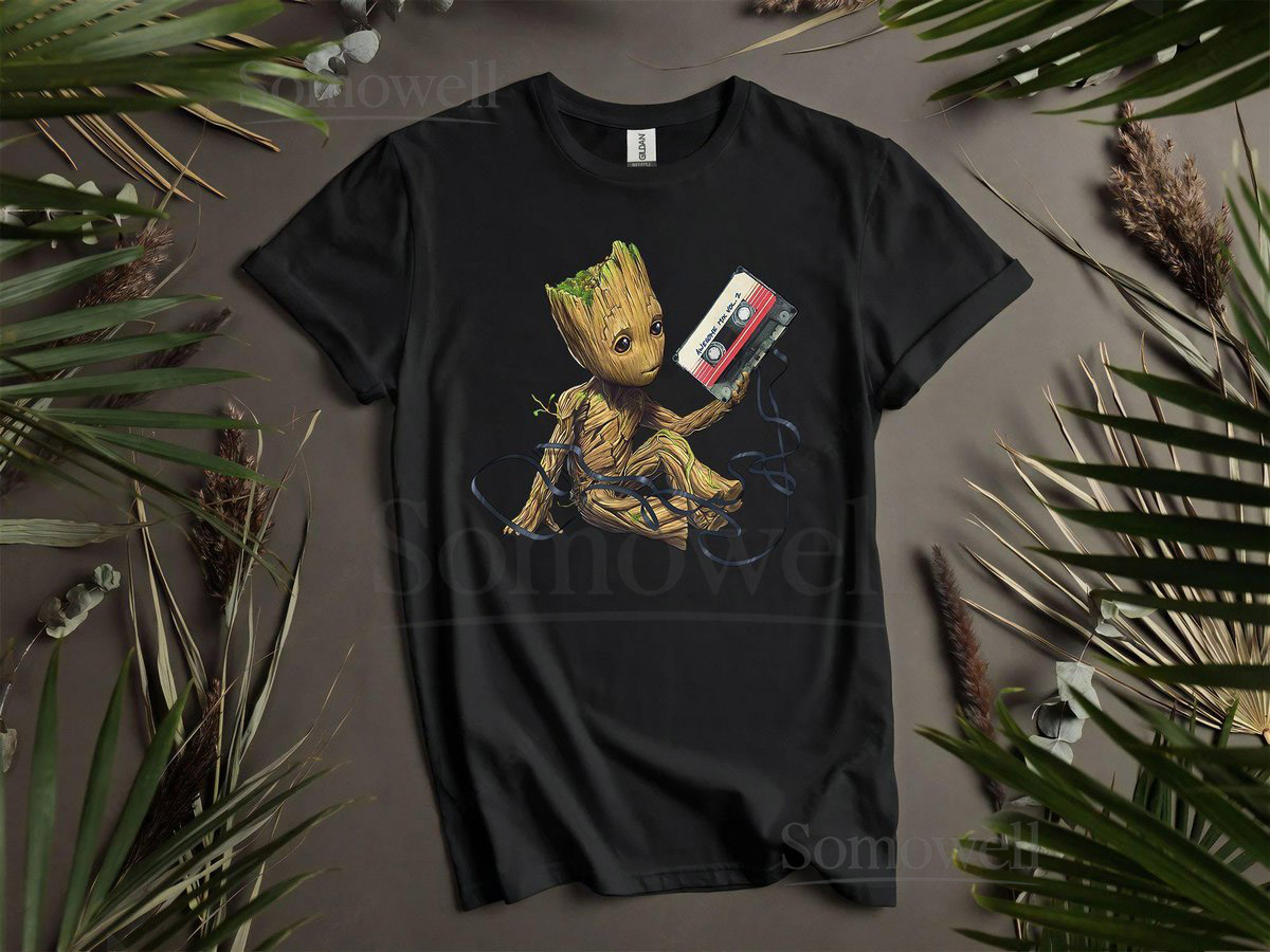 Groot Tape Portrait Guardians Of The T-Shirts Hoodie for Men Women and Kids - Sizes S to 5XL Ladies' T-Shirts Hoodie Available AD933_23
