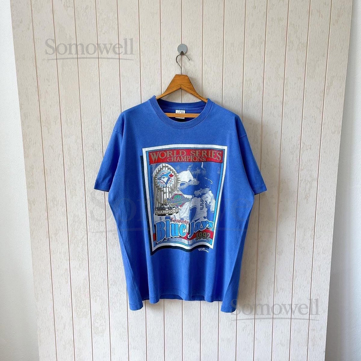 Vintage 90s Blue Jays T-Shirt Fruit of the Loom MLB Tee Size XL_1019