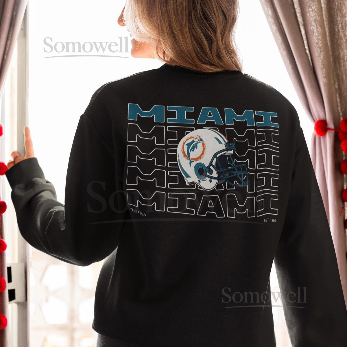 Retro Miami Dolphins Sweatshirt NFL Football Fan Gear_537