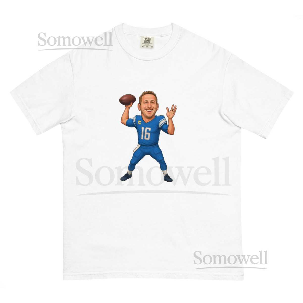 Detroit Lions Jared Goff Unisex garment-dyed heavyweight t-shirt_264