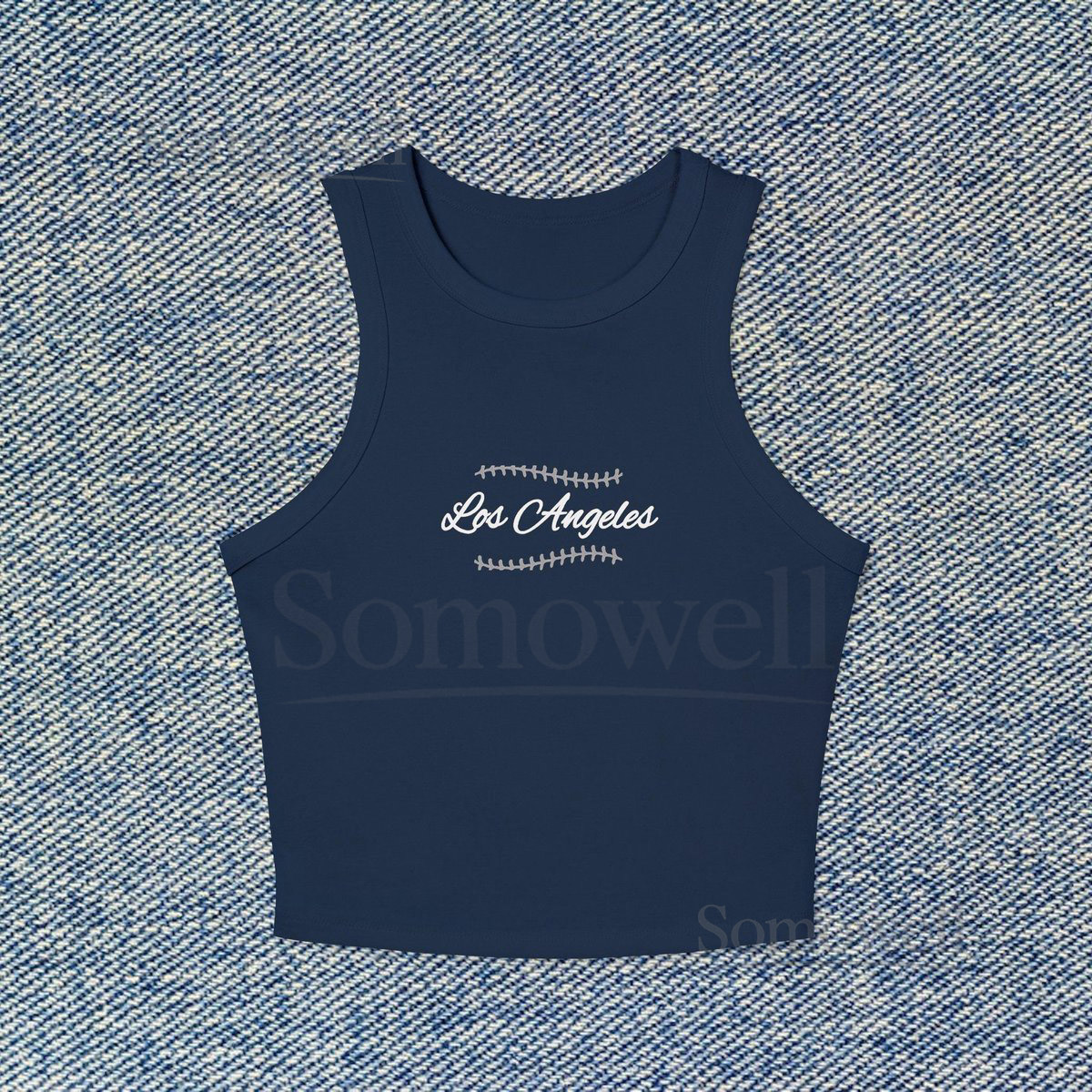 Los Angeles Baseball Ribbed Tank Top LA Womens Cropped Shirt Dodgers Player Crop Top Shohei Ohtani Mookie Betts MLB Game Day Crop Racer Tank_598