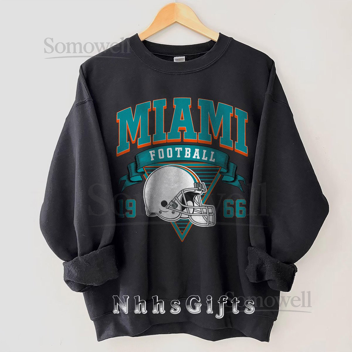 Miami Football Sweatshirt Vintage Style Miami Football Crewneck Miami Football Fan Gifts Sunday Football Apparel_455