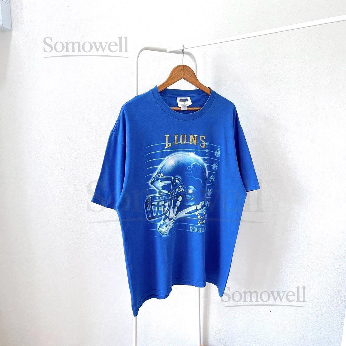 Vintage 90s Detroit Lions NFL vintage CSA blue t-shirt XL_695