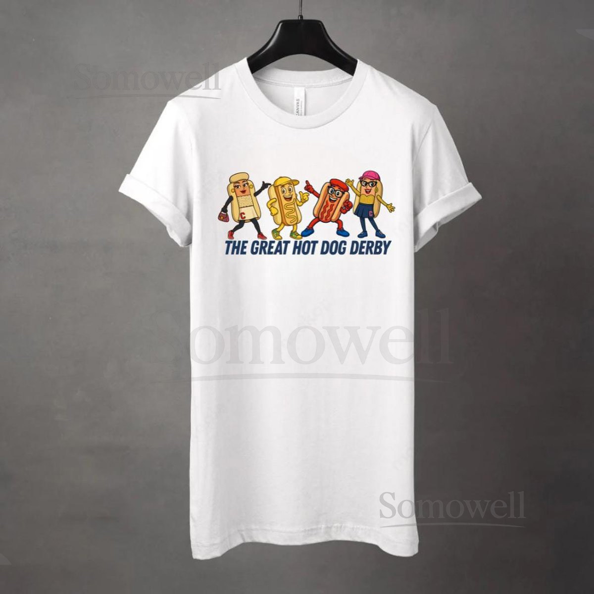 The Great Hot Dog Derby Tall Shirt Cleveland Baseball Mascot Tee Funny Ballpark Graphic Unisex Tall Team Hot Dog Mustard or Onion_238