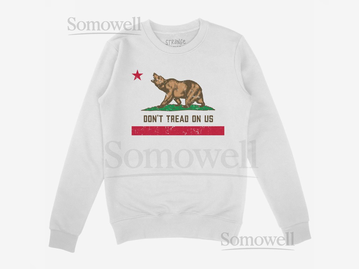 California Gadsden Flag Sweatshirt Dont Tread on Us Crewneck Midweight Protest Pullover California Republic Cali Pride Top_33