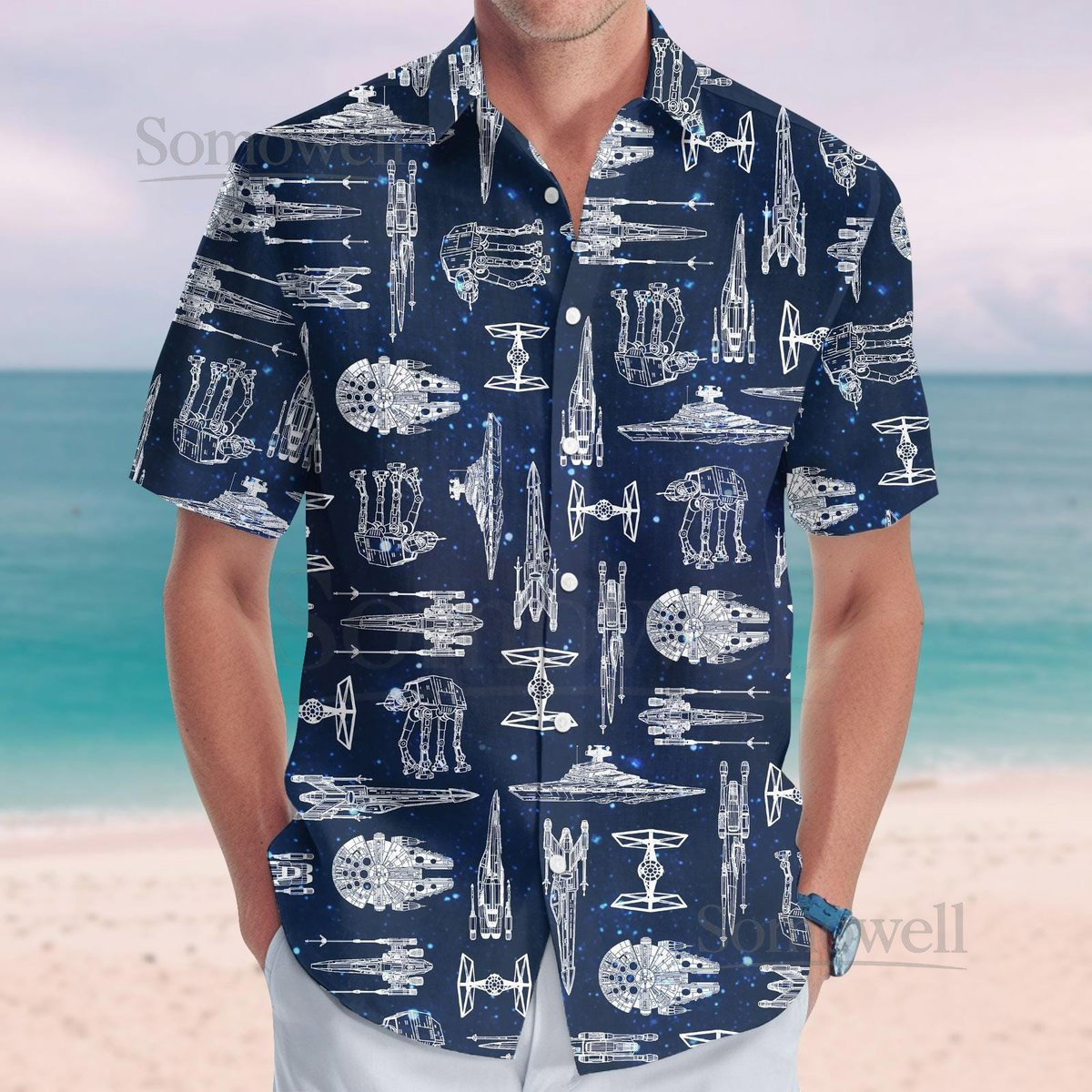 Star Wars Button Shirt Spaceship Hawaiian Shirt Space Battle Shirt Spacecraft Shirt For Men Summer Beach Shirt Disney Gift For Him_16