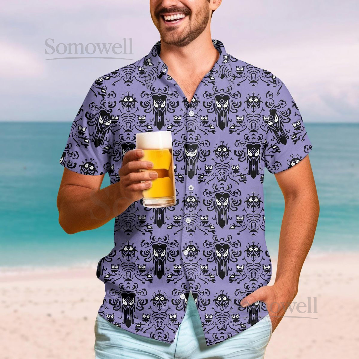 Disney Haunted Mansion Button Shirt Hitchhiking Ghosts Hawaiian Shirt Horror Movie Hawaii Shirt Summer Beach Shirt Halloween Gift_4