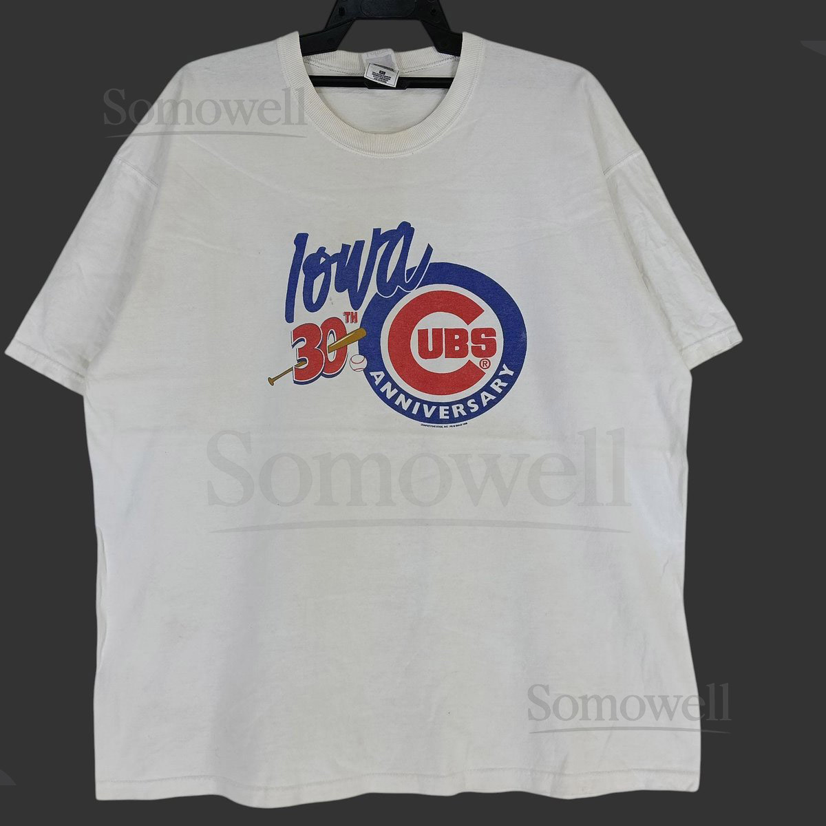Vintage 90's The Iowa Cubs League Baseball Team White XLarge T Shirt Baseball Team Player Team Championship Logo Shirt Size XL_1013