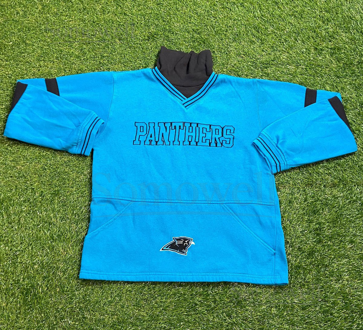 Vintage Carolina Panthers Sweatshirt Size Youth XL NFL Football NFC Charlotte North Carolina Pull Over Oversized 1990s 90s_1058