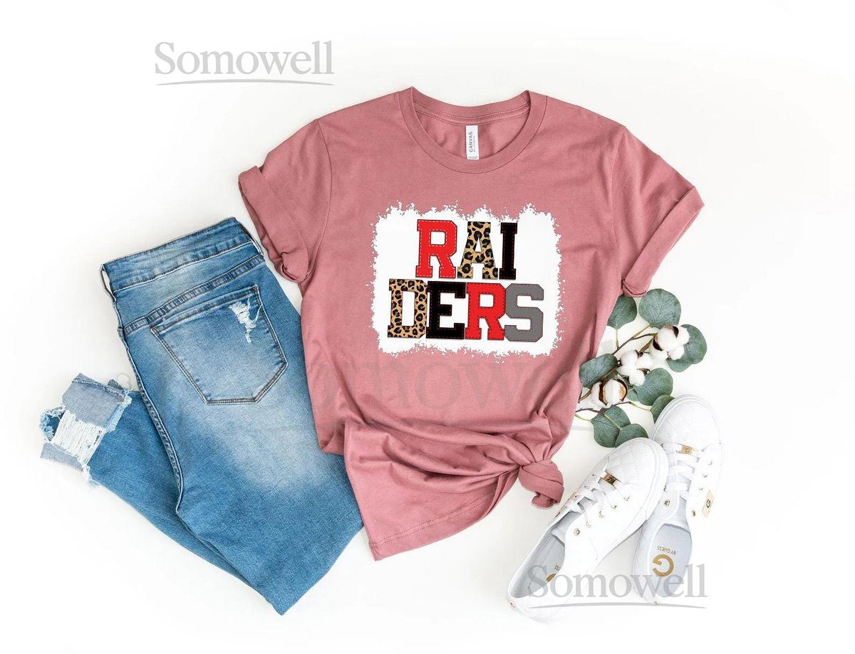 Red Leopard Raiders Shirt School Spirit Game Day Tee_717