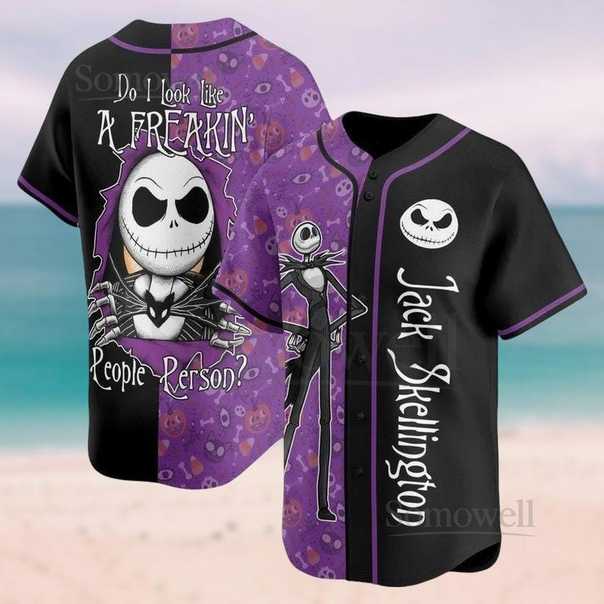 Jack Skellington Baseball Jersey Nightmare Before Christmas Shirt Disney Movie Baseball Shirt Halloween Gifts Disneyland Shirt_61