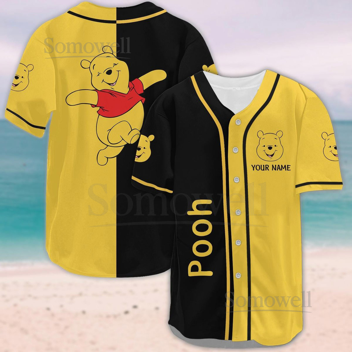 Custom Pooh Bear Baseball Jersey Disney Winnie The Pooh Baseball Shirt Hunny Pooh Cartoon Jersey Disneyland Shirt Disneyworld Shirt_28