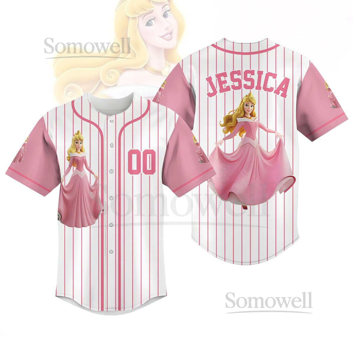 Custom Disney Aurora Baseball Jersey Sleeping Beauty Baseball Shirt Disney Princess Aurora Shirt Disneyworld Shirt Disneyland Shirt_7