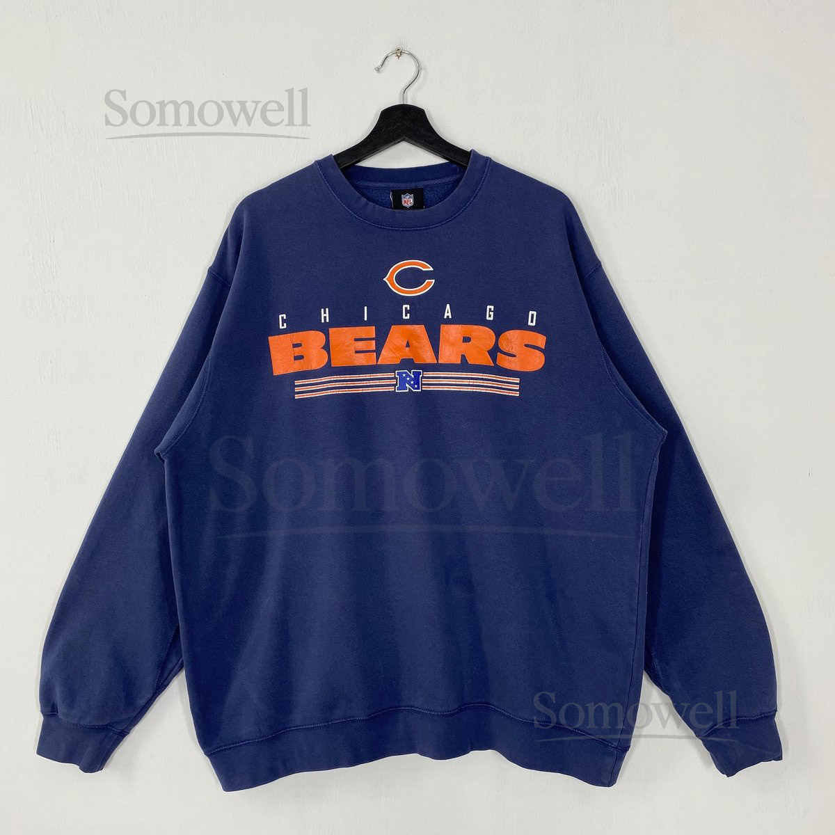 Vintage Chicago Bears Sweatshirt Chicago Bears Crewneck Chicago Bears Sweater Pullover Sportswear NFL Chicago Bears Print Logo Blue XLarge_1066