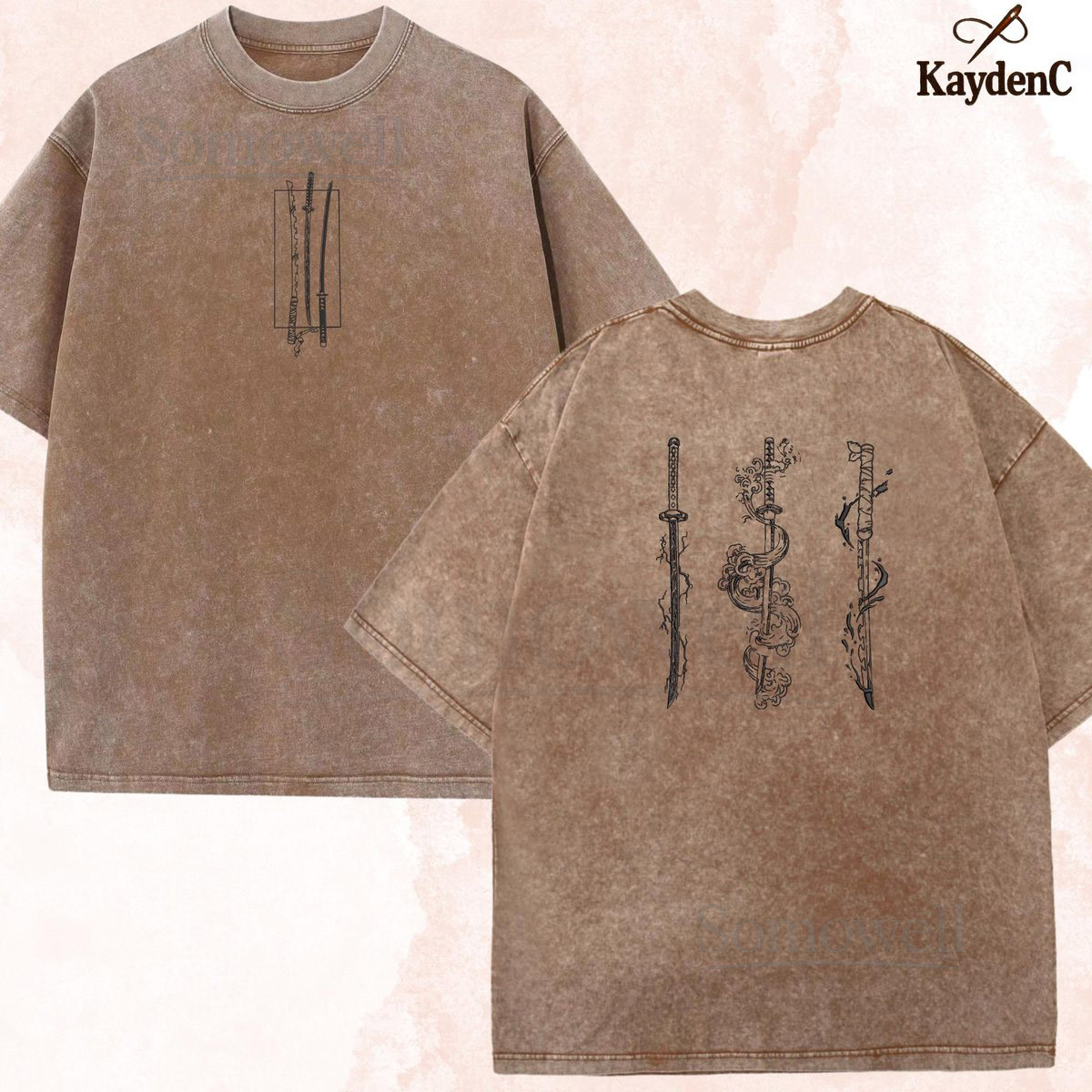 Embroidered Anime Shirt Sun Water Thunder Beast Breathing - KnY Inspired_40