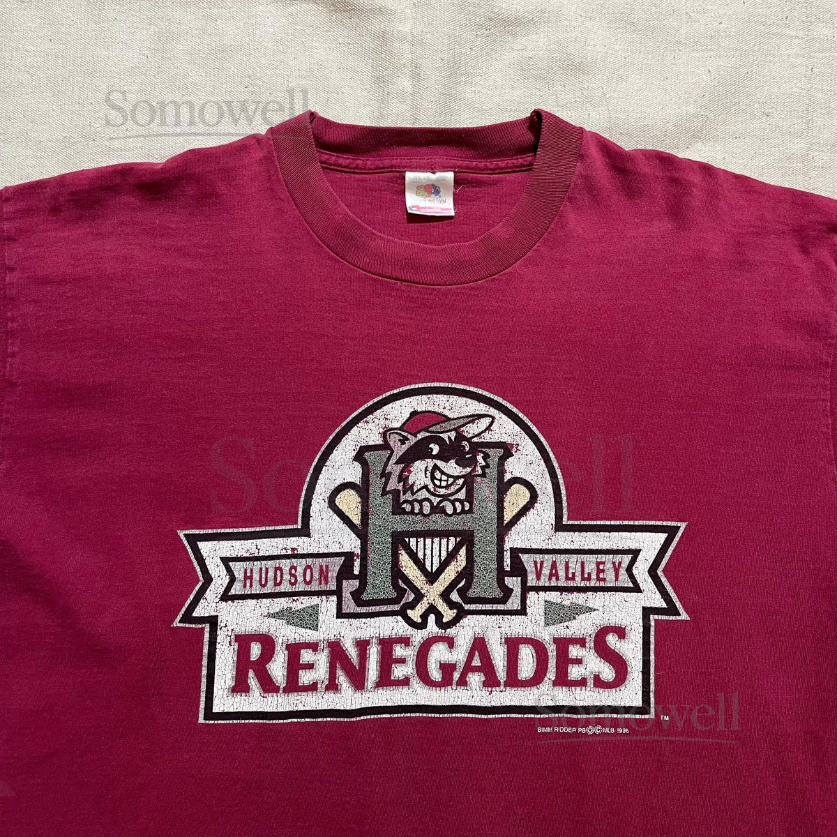 Vintage 90s Hudson Valley Renegades T-Shirt MLB Minor League Baseball Red XL_1026