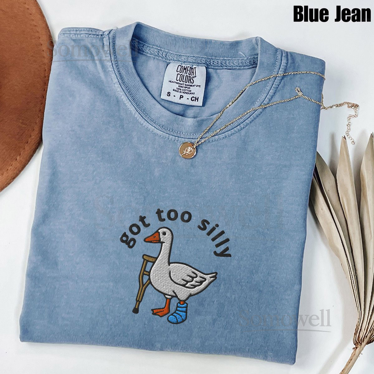 Embroidered Silly Goose Comfort Colors Shirt Got Too Silly Embroidered Shirt Goose Tee Silly Goose Shirt Funny Shirt Gift_95