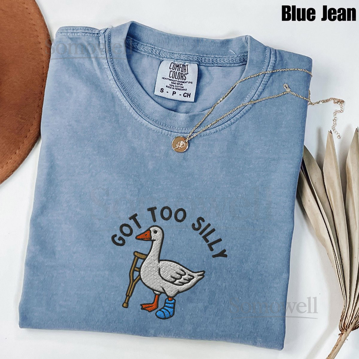 Embroidered Silly Goose Comfort Colors Shirt Got Too Silly Embroidered Shirt Goose Tee Silly Goose Shirt Funny Shirt Gift_96