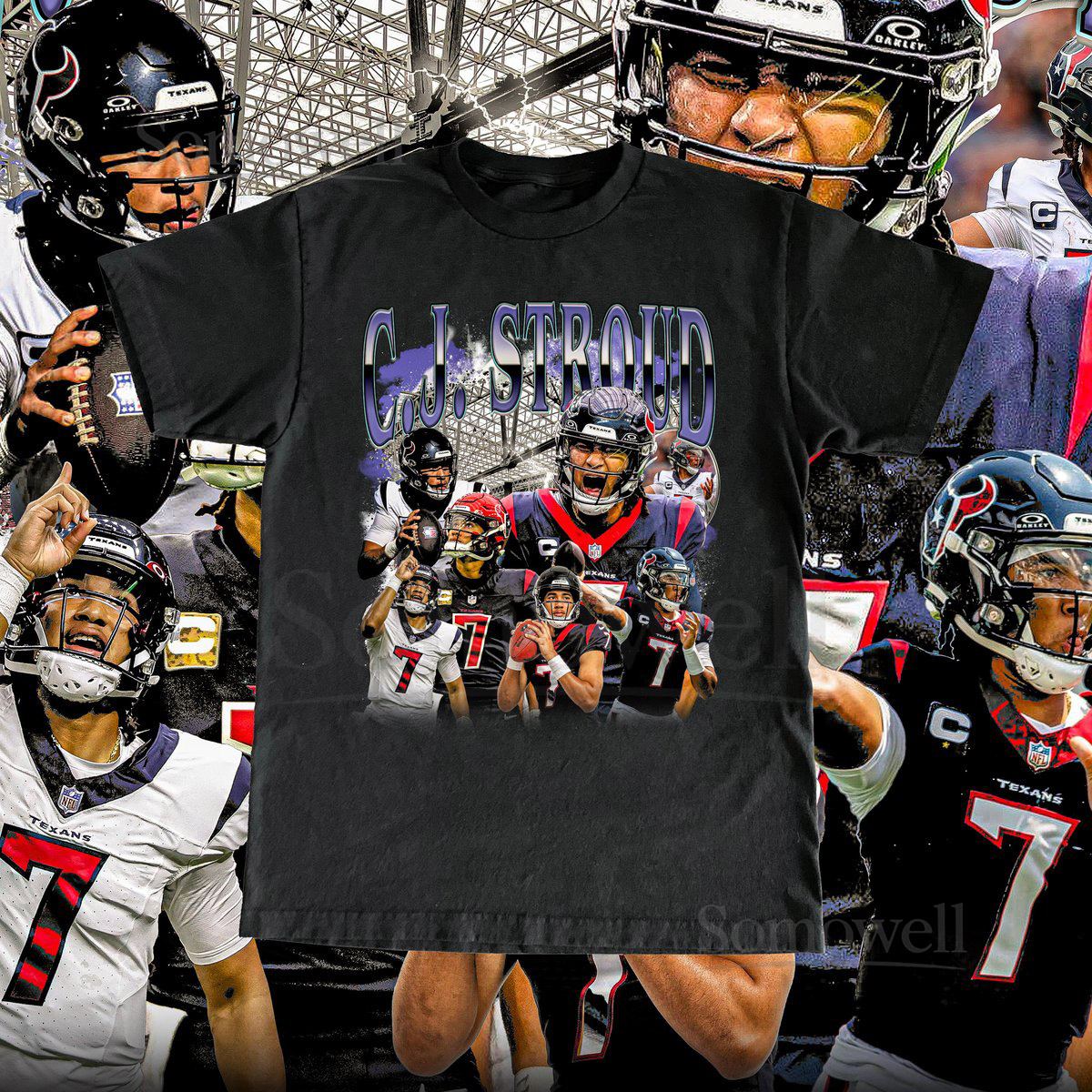 Vintage C.J. Stroud Shirt - Football CJ Stroud T Shirt Custom Vintage Design 90s Graphic Tee Unisex Retro NFL Gift Houston Texan_943