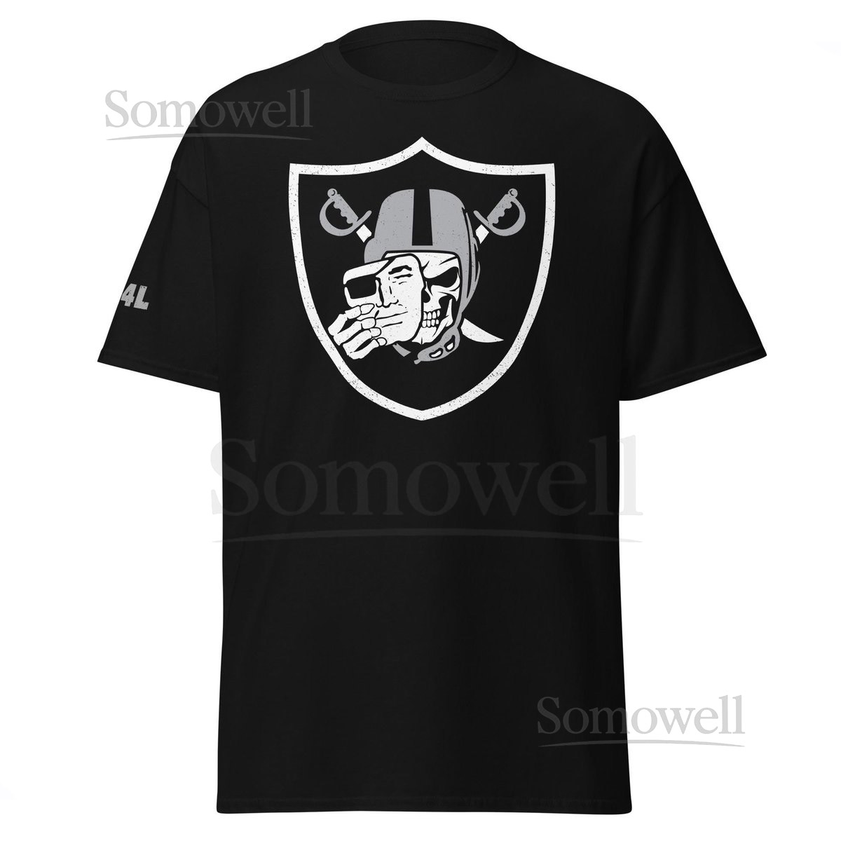 Raiders Skull Logo T-shirt black w RN4L sleeve tag_693