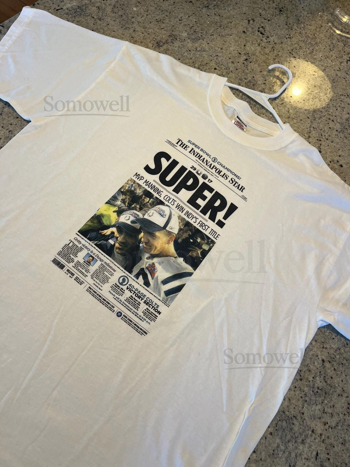 Vintage Indianapolis Colts Super Bowl Champions Indy Star T Shirt Size Extra Large XL Peyton Manning Tony_985