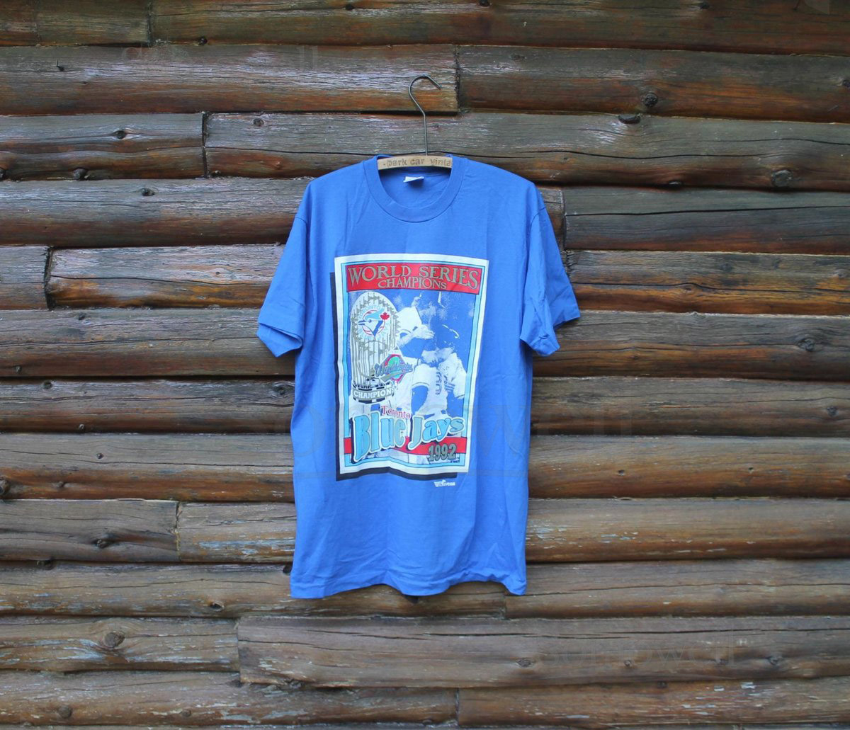 Vintage 1992 Toronto Blue Jays World Series Champions MLB Baseball Blue Single Stitch T-Shirt Adult Size XL_986