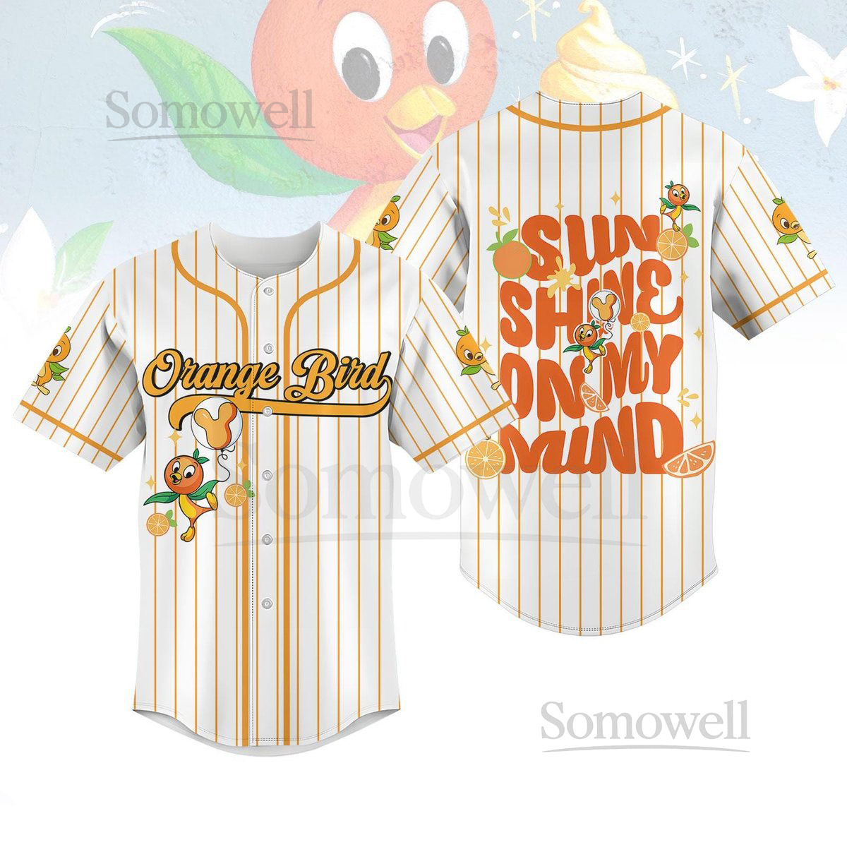 Custom Disney Orange Bird Baseball Jersey Walt Disney World Shirt Disney Epcot Shirt Sunshine On My Mind Baseball Shirt Disneyland_10