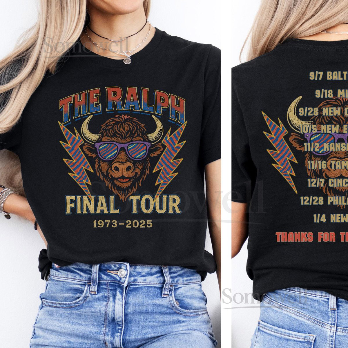 Vintage Buffalo Football T-Shirt The Ralph Farewell Tour 1973-2025_1016