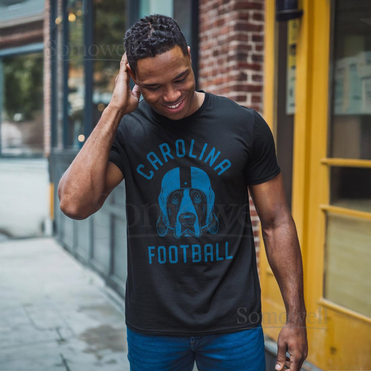 Carolina Football Basset Hound T-Shirt Dog Lover Gift for Carolina Panthers fans_316