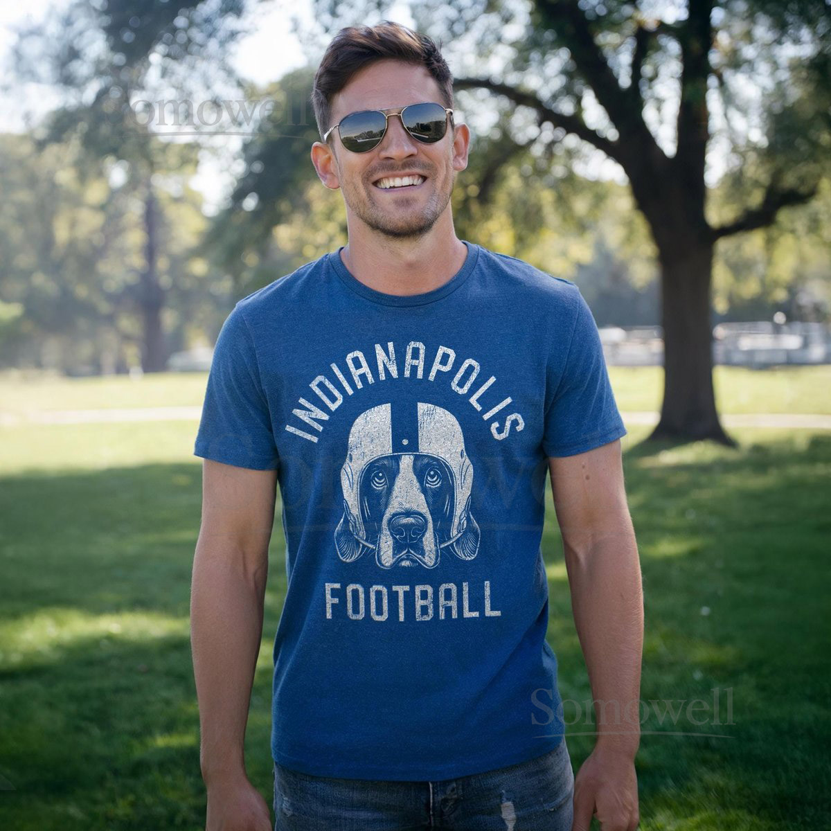 Indianapolis Football Basset Hound T-Shirt Dog Lover Gift for Indianapolis Colt_488