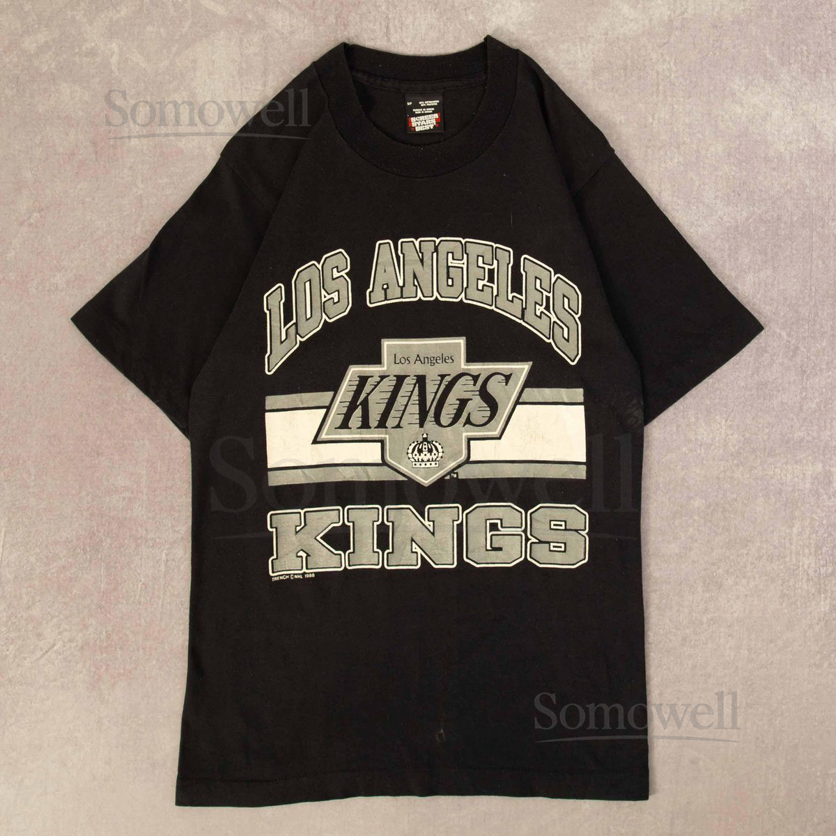 Vintage 80s Screen Stars Los Angeles Kings Graphic T-Shirt S Mens Black_410
