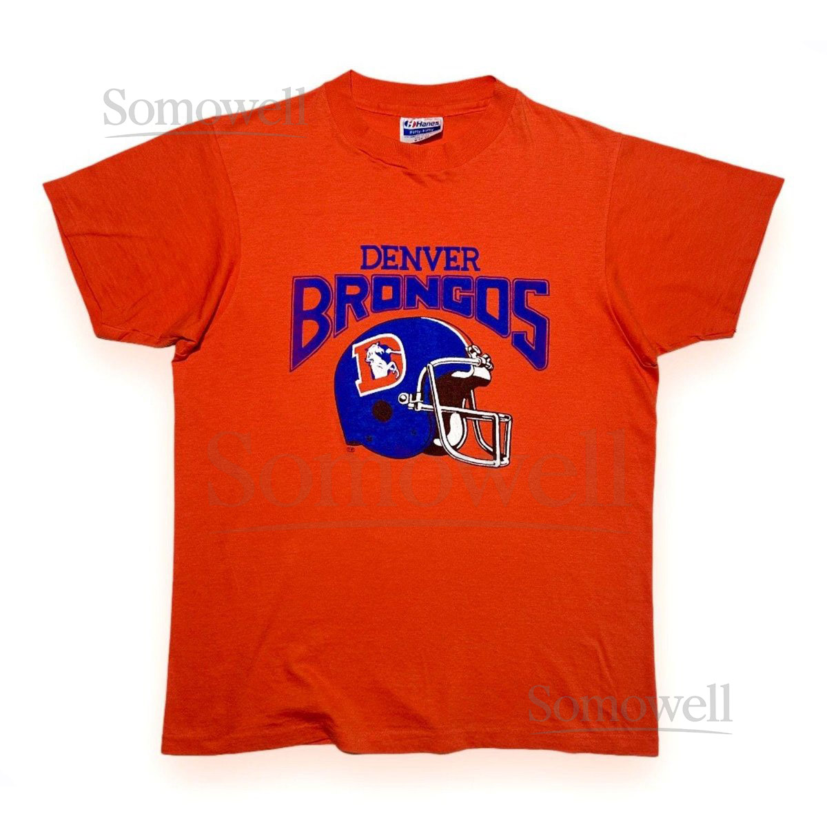 Vintage 80s Denver Broncos T-Shirt Hanes Fifty-Fifty Single Stitch NFL Tee_490