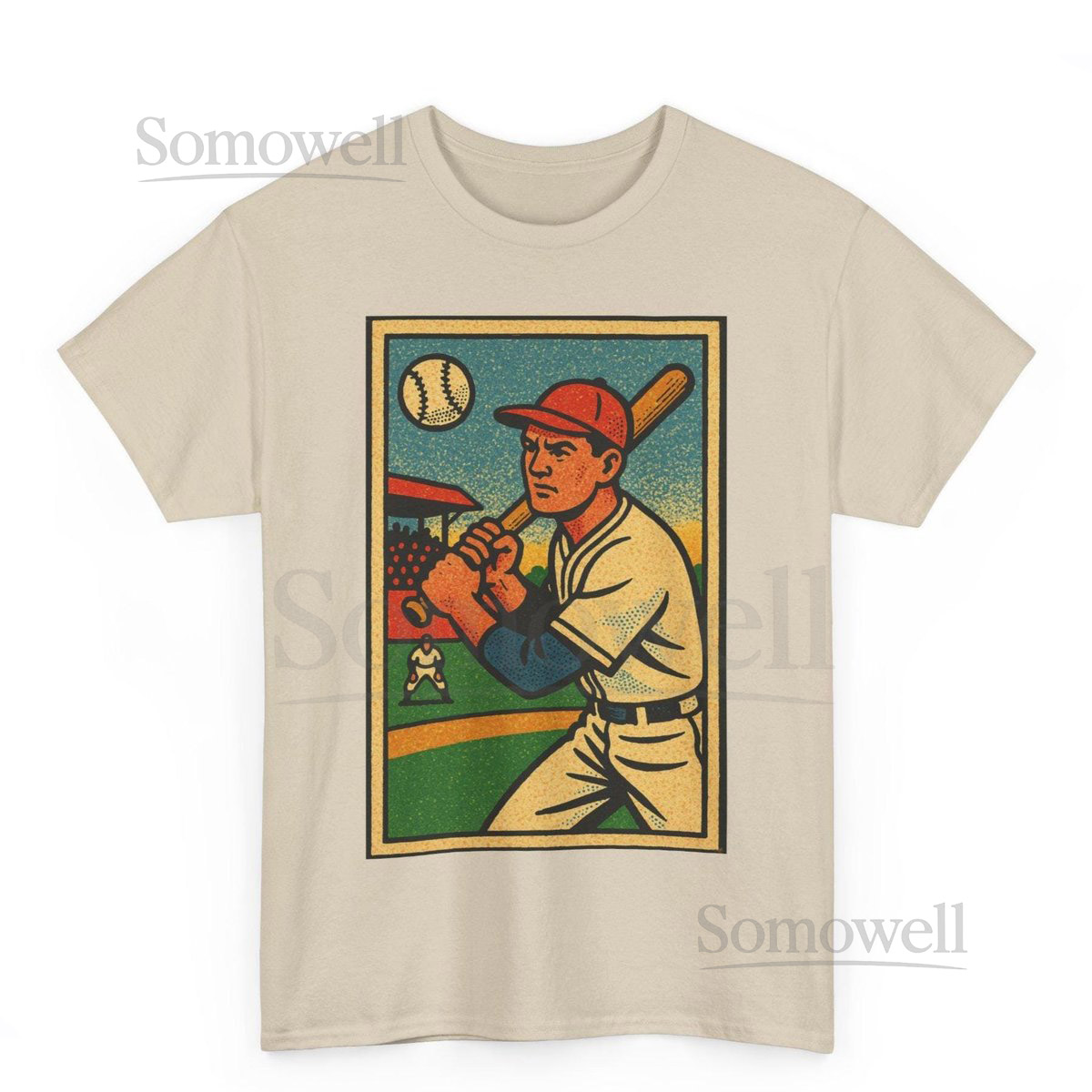 Baseball T Shirt Unisex Retro Comic Style Diamond Sports Tee Vintage Bat Ball Graphic Gift for Players Game Day Fans_64