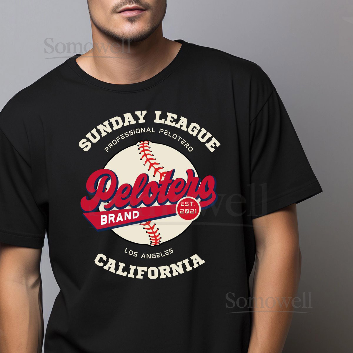 California Sunday League Baseball T-Shirt Lightweight Cotton Graphic Tee_193