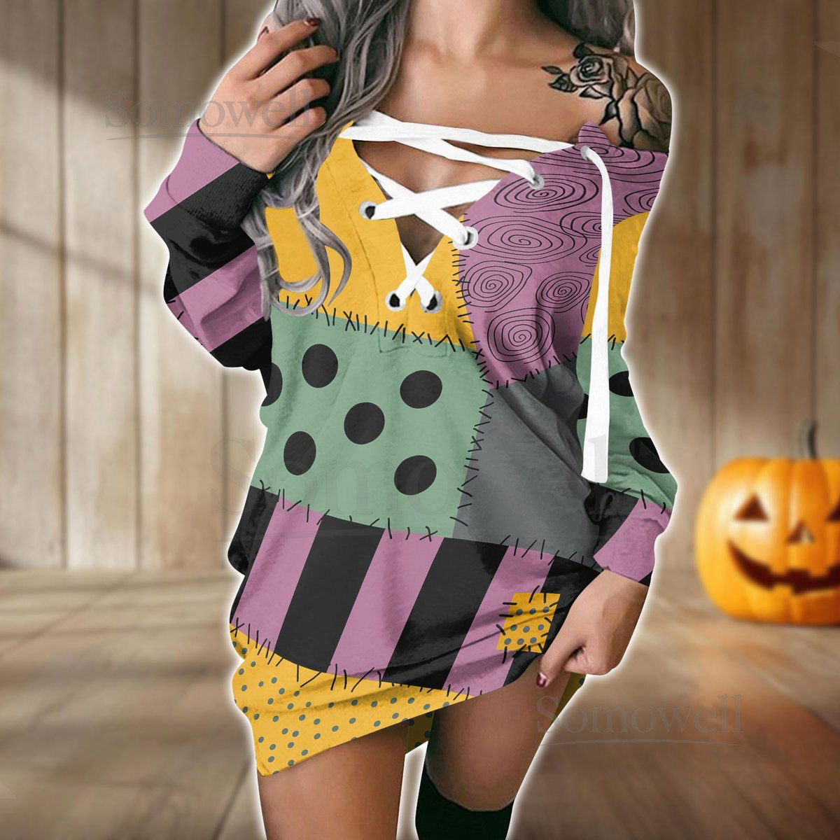 Halloween Sally Nightmare Before Christmas Costume Dress Disney Sally Cross Dress Sally Halloween Cosplay Outfit Sally Gift For Her_93