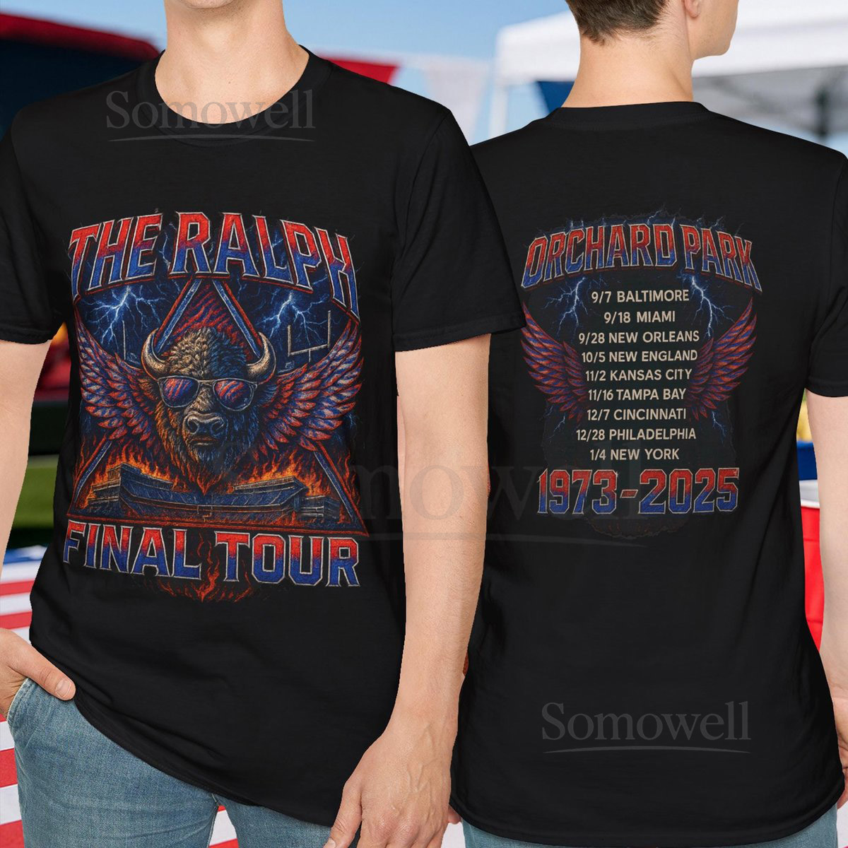 Buffalo Football T-Shirt The Ralph Final Tour Sustainable Cotton Metal Design_294