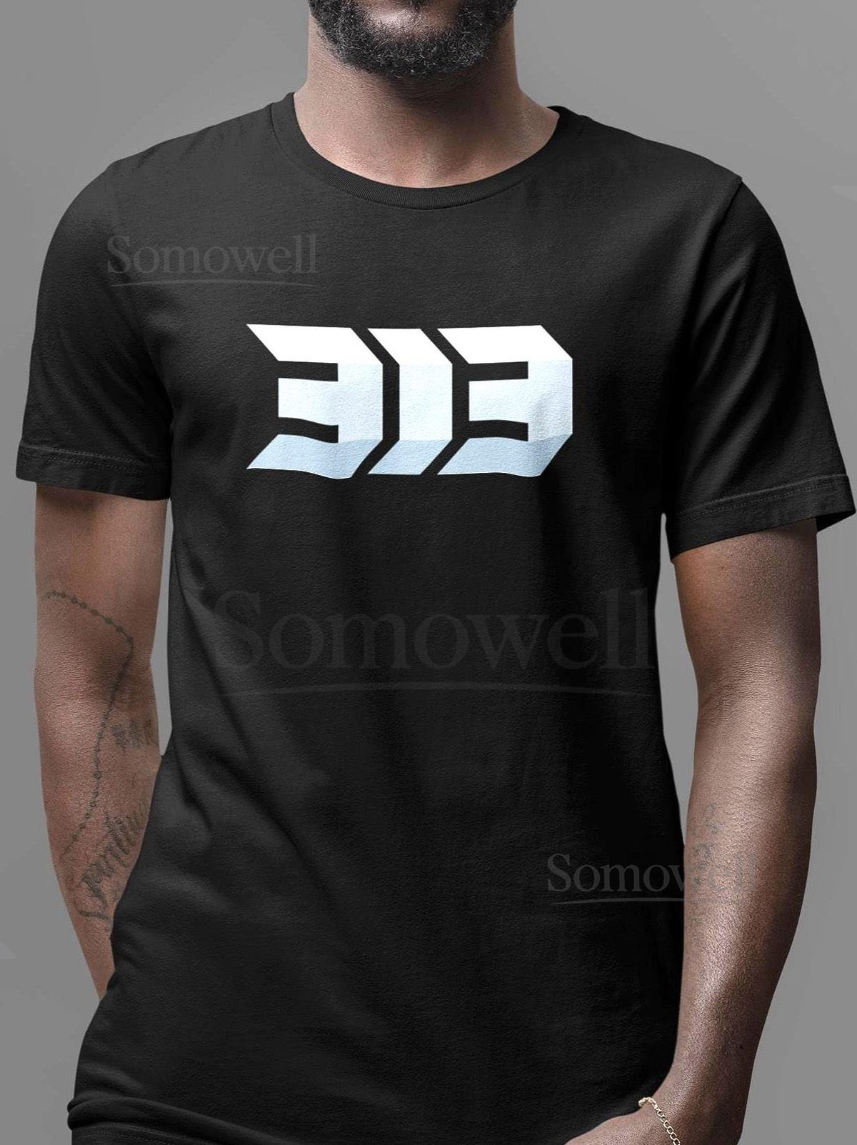 313 Detroit T-Shirt - Abstract Design_9