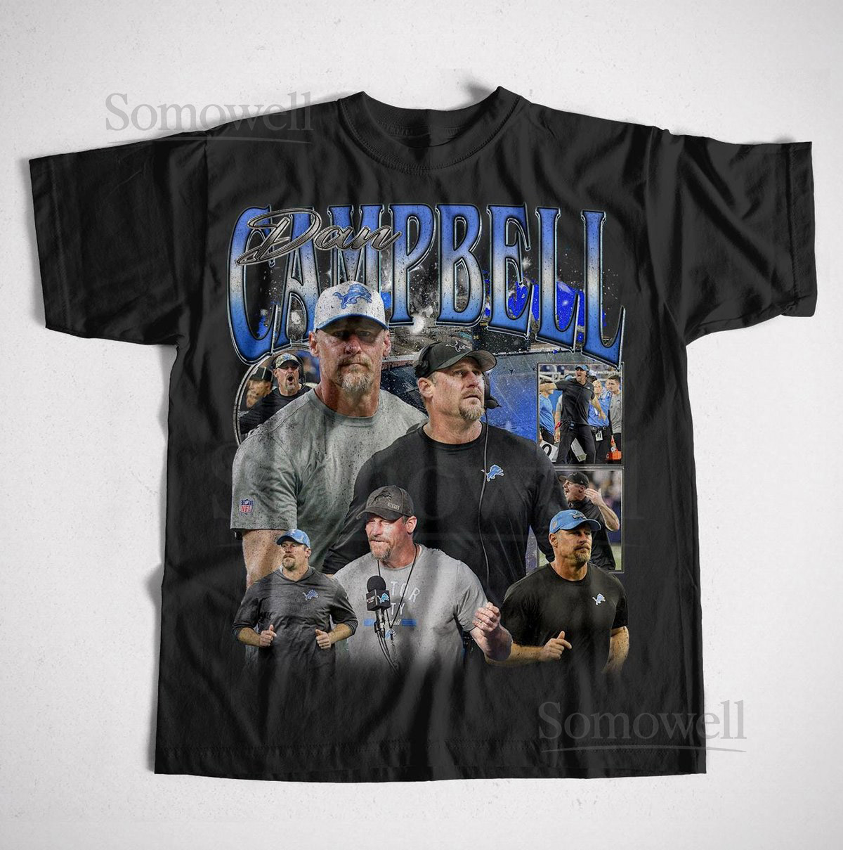Detroit Football Dan Campbell Retro 90s Style Shirt Grit Era Coach Tee Vintage Bootleg Aesthetic Lions Fan Gift_106