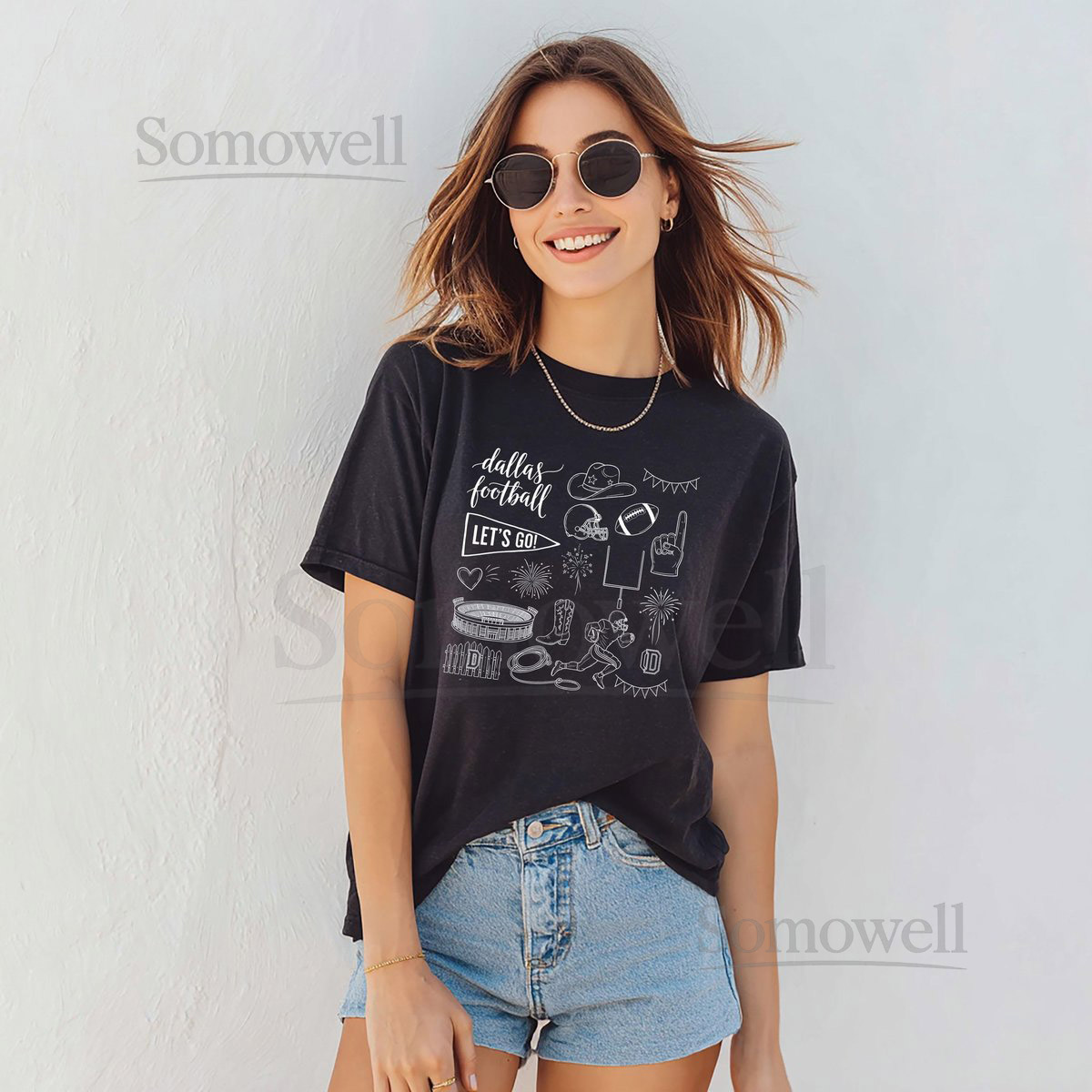 Dallas Football Doodle Comfort Colors T ShirtCute Trendy Dallas Football ShirtDallas Game Day Tee ShirtGift for Dallas Football Fan Gift_211