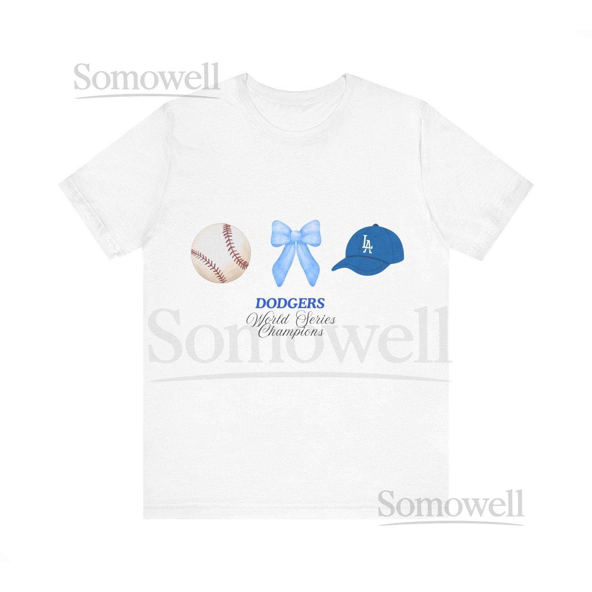 Blue Coquette Dodger Baseball LA World Series Champions Unisex Jersey Tee Shirt Soft Girl Vintage Bow Girly Shirt Cute Sporty Tee_81