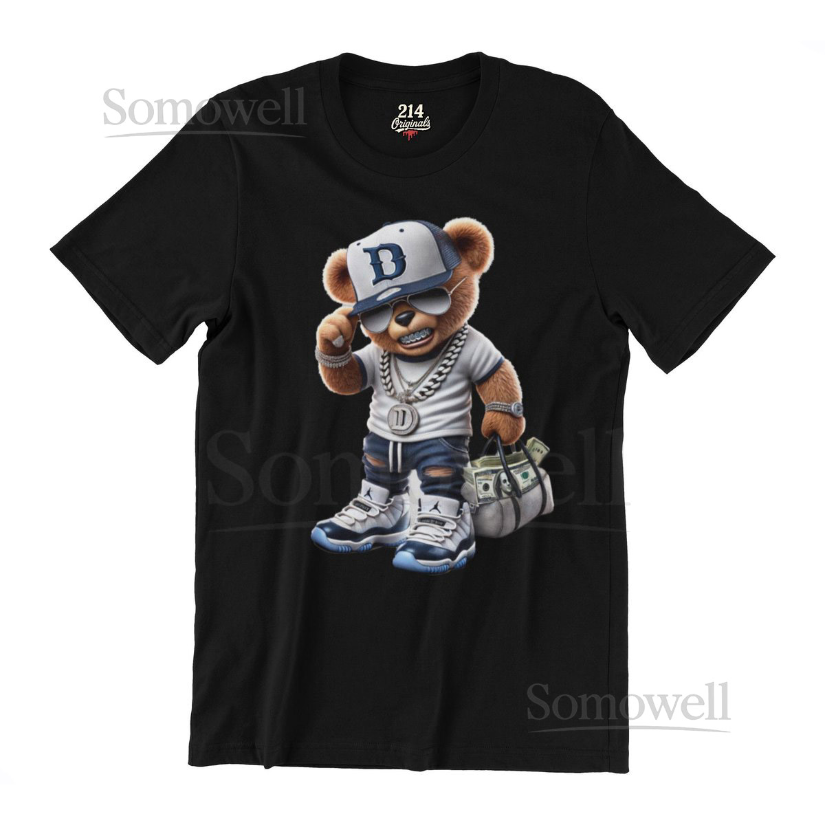 Dallas Money Teddy Shirt Urban Bear with Chains Jordans_272