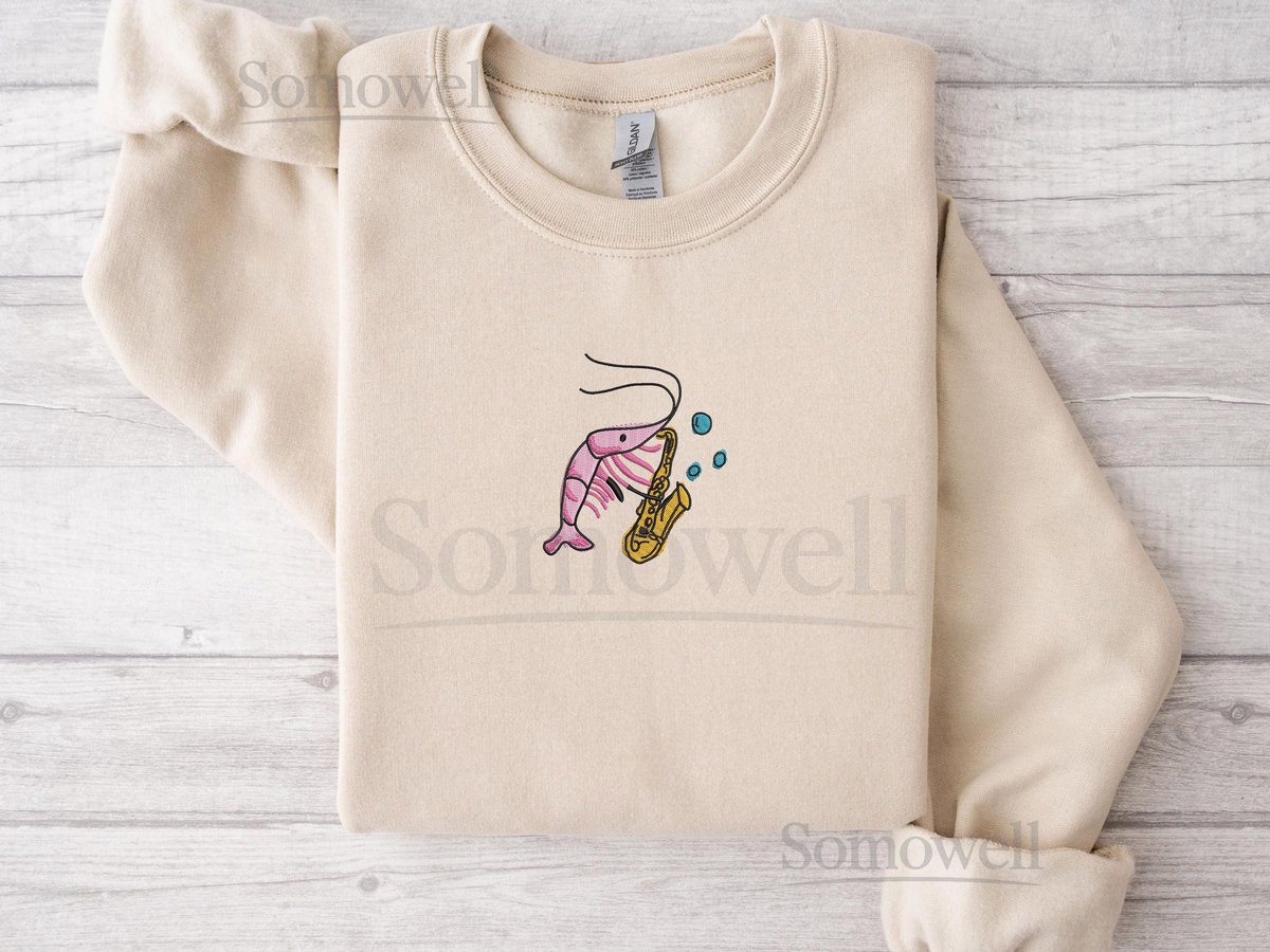 Embroidery Shrimp Shirt Embroidered Shrimp Dad Shirt Fathers Day Shirt Shrimp T-Shirt Shrimp Lover Shirt Sea Food LoverMusician Shrimp_107